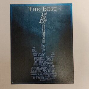 GUITAR POSTER Metal wall hanging sign The Best Guitarists of All Time